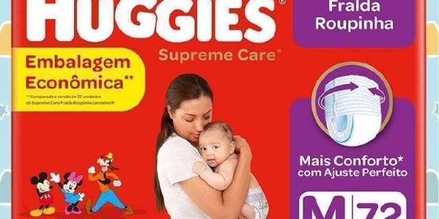 Fralda Huggies Supreme Care Roupinha M – 72 fraldas