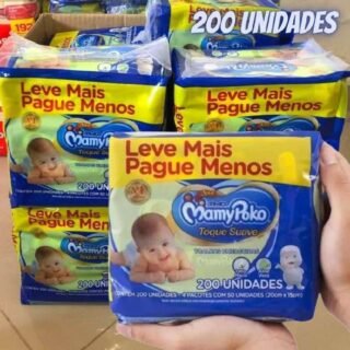 Mamypoko Toque Suave – Lenço Infantil, 200 Unidades