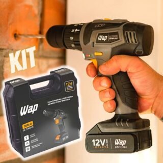 WAP Parafusadeira E Furadeira Com Impacto Bpfi 12K4 A Bateria Li-Íon De 12V Torque 18 Níveis Sem Fio Maleta E Kit De 13 Acessórios