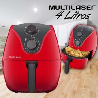 Fritadeira Elétrica Air Fryer 4L 1500W com Grade Multilaser Vermelha – CE083
