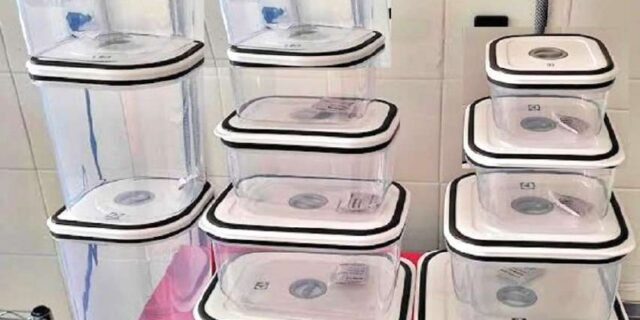 Kit com 12 unidades Pote Hermetico cinza, Electrolux