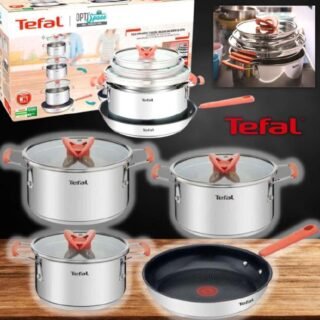 Jogo de Panelas 4 Peças Tefal Opti’space em Inox com Fundo Triplo