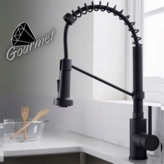 Torneira para Cozinha Gourmet de Mesa com Mola – Monocomando Black Nell