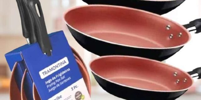 Tramontina JOGO FRIGIDEIRAS 3PCS CARIBE PRETO