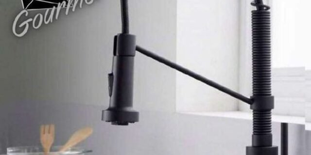 Torneira para Cozinha Gourmet de Mesa com Mola – Monocomando Black Nell