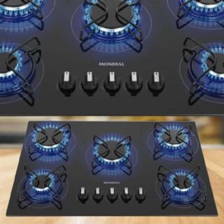 Cooktop 5 Bocas Mondial a Gás GLP Preto – CTG-02