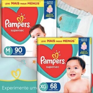 Fralda Pampers Supersec M – 180 Unidades