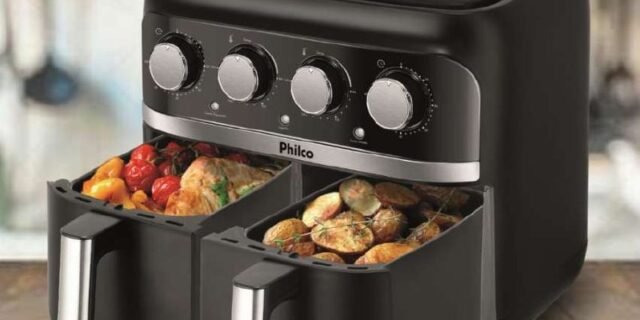 Fritadeira Air Fryer Dual Philco PFR3000PI Duplo Cesto 8L