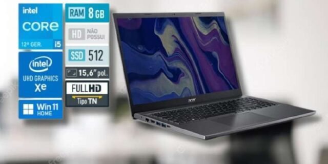Notebook Acer Aspire 5 Intel Core i5 8GB 512GB SSD – 15,6” Full HD Windows 11 A515-57-565J