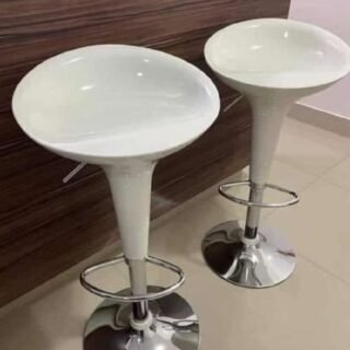 Banqueta Alta Giratória Branca 2 Peças Otello