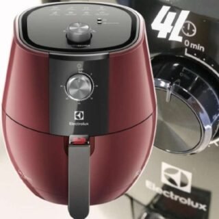 Fritadeira Elétrica sem oleo Electrolux Airfryer 4L 8 receitas pré-sugeridas desligamento automatico cesto removivel 1400W EAF31 vermelho escuro 127v por Rita Lobo