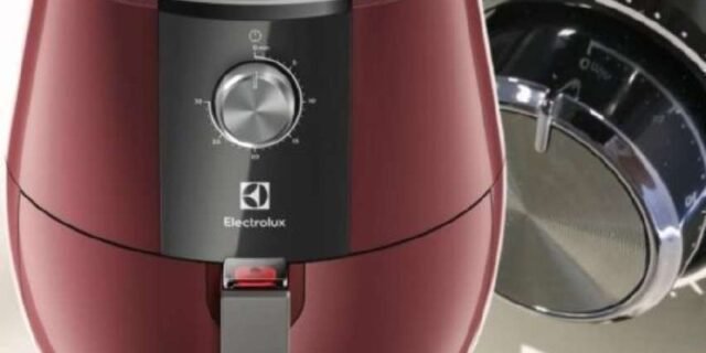 Fritadeira Elétrica sem oleo Electrolux Airfryer 4L 8 receitas pré-sugeridas desligamento automatico cesto removivel 1400W EAF31 vermelho escuro 127v por Rita Lobo