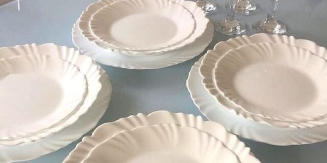 Aparelho de Jantar e Taças Duralex Opaline Pétala – 16 Peças