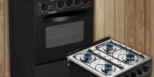 Fogão 4 Bocas Esmaltec Preto – Acendimento Automático Caribe