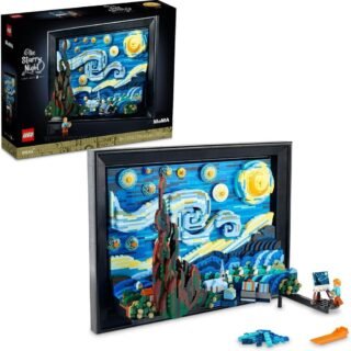 LEGO Ideas Vincent van Gogh – A Noite Estrelada – kit para construção de modelo e exposição de arte 3D para adultos – 2316 peças