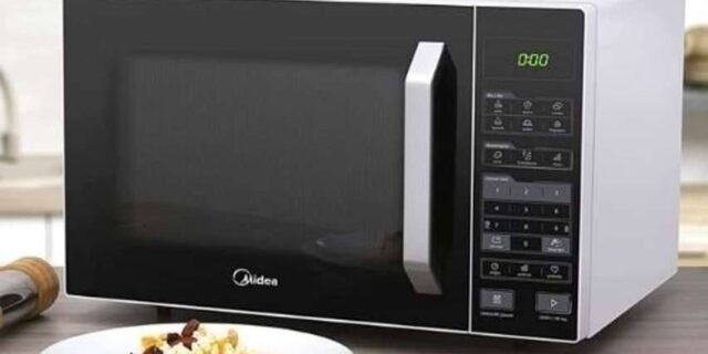 Forno Micro-ondas 35l Branco E Preto Midea 127v Mxsa35p1