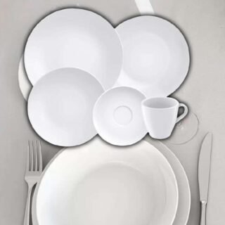Aparelho de Jantar e ChA 20 Peças Tramontina de Porcelana Branco Redondo Silvia