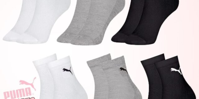 Kit 6 Pares Meia Puma Cano Médio Tecido Respirável Feminina Adulto (4 Opções)