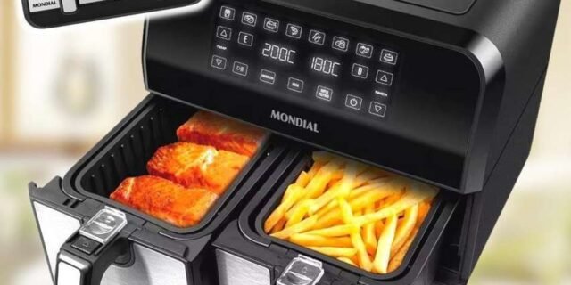 Fritadeira Air Fryer Dual Duplo Cesto 8L, Mondial, 2200W, 110V