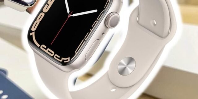 Apple Watch Series 7 (GPS), Caixa em alumínio luz das estrelas de 45 mm