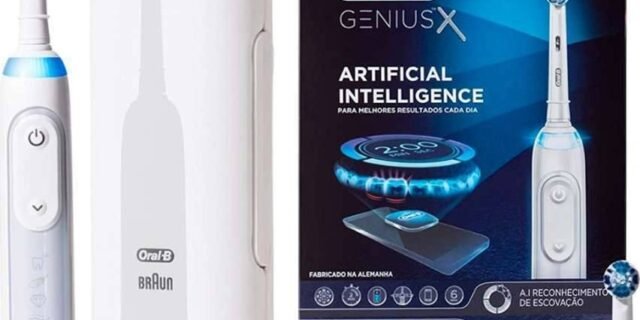 Escova Elétrica Recarregável Oral-B Genius X Bivolt + 2 Refis Sensi Ultrafino e CrossAction