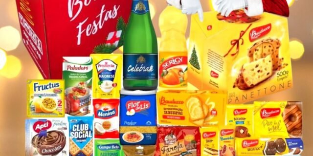 Cesta De Natal Grande 40 Itens Com Itens Da Bauducco Panetone – JWS CESTAS