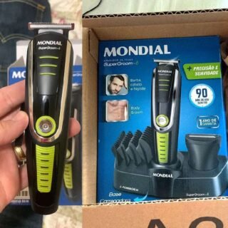 Aparador de Pelos Mondial Super Groom 6 em 1 BG-04 Sem Fio Preto/Verde – Bivolt