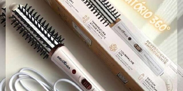 Escova Modeladora Britânia BEC04 2 em 1 Bivolt – Branca