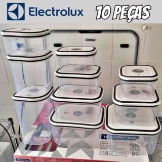 Electrolux – Kit Potes de Plástico Hermético, 10 unidades