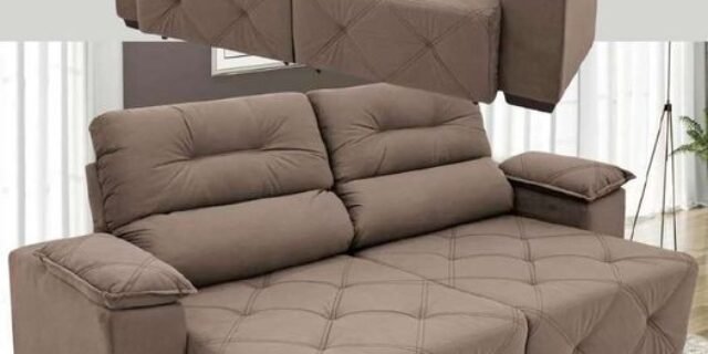 Sofá Retrátil Reclinável 4 Lugares Suede Moviment Grazzia Linoforte
