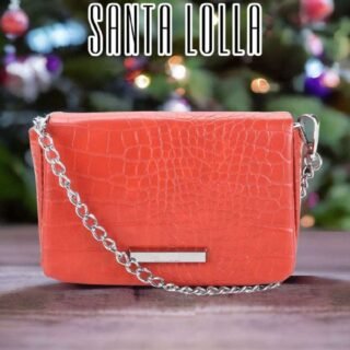 Bolsa Santa Lolla Mini Bag Croco Alça Corrente Feminina (2 Cores)