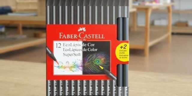 Lápis de Cor, Faber-Castell, EcoLápis Supersoft, 120712SOFT+2, 12 Cores + 2 Grafite