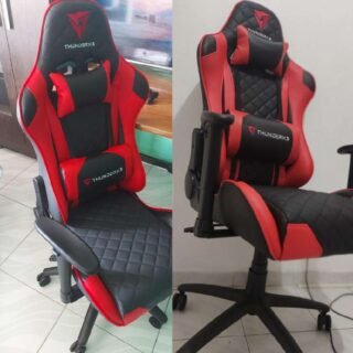 Cadeira Gamer Profissional TGC12 Preta/Vermelha THUNDERX3