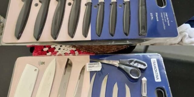 Tramontina Jogo Facas Inox 10pc Plenus Pre, Preto