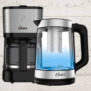 Kit Chaleira Elétrica Oster Tea E Cafeteira Inox Compacta