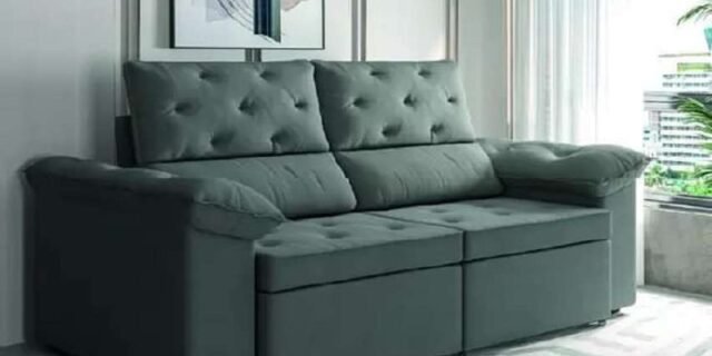 Sofá Retrátil 2 Lugares 1,50m Inglaterra Suede