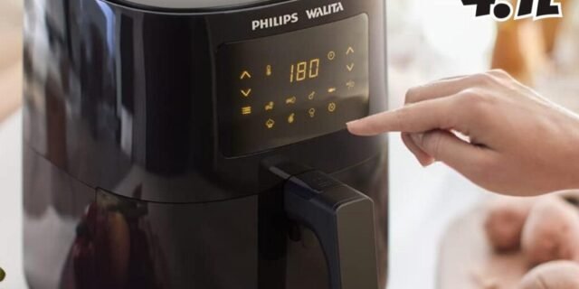 Philips Walita Preta Fritadeira Airfryer Digital Série 3000, 4.1L 127V