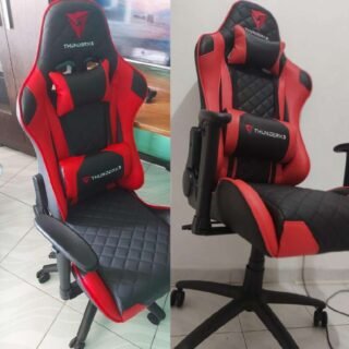 Cadeira Gamer Profissional TGC12 Preta/Vermelha THUNDERX3