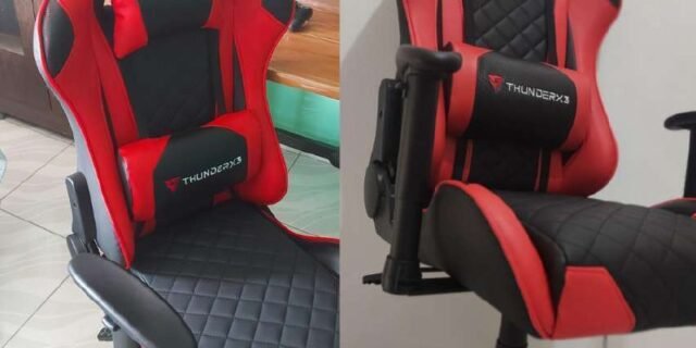 Cadeira Gamer Profissional TGC12 Preta/Vermelha THUNDERX3