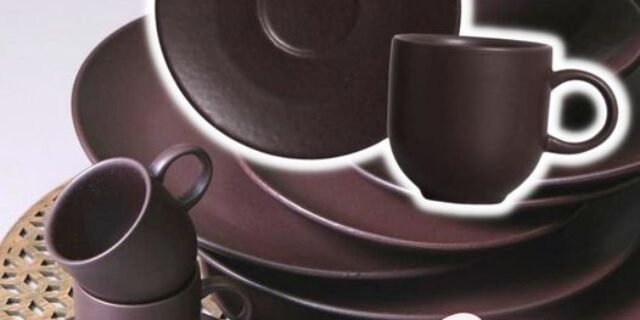 Conjunto C/ 6 Xícaras De Café C/ Pires Coup Stoneware Oak 97 ml