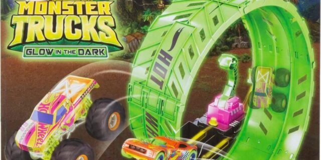 Hot Wheels Pista de Brinquedo Playset Desafio Giro 306° Brilha no Escuro, Multicor