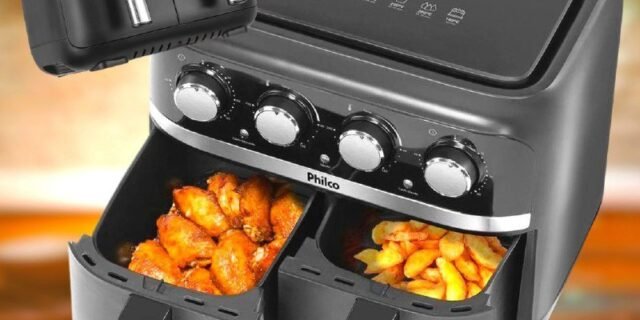 Fritadeira Air Fryer Dual Philco PFR3000PI Duplo Cesto 8L 220V