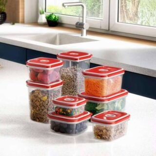 Conjunto De Potes Herméticos Com 8 Peças Electrolux Em Plástico – Vermelho