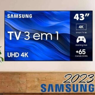 Samsung Smart Tv 43″ Uhd 4k 43cu7700 2023, Processador Crystal 4k, Gaming Hub, Visual Livre De Cabos
