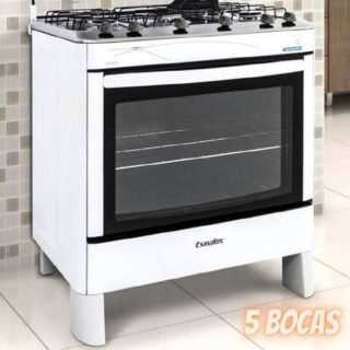 Fogão 5 Bocas Esmaltec Ágata – Acendimento Automático Branco