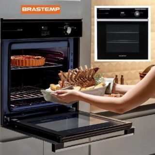 Forno a Gás de Embutir Brastemp Grill com Timer – Touch 78L Preto