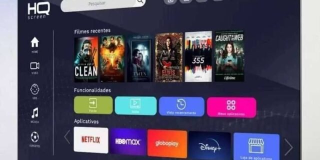 Smart TV 43″ Full HD, HDR, tela sem bordas, Android 11, design Slim HQ KDE43GR315LN