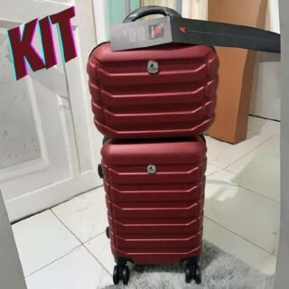 Kit Mala Bordo Com Roda Removível E Frasqueira Bagagem de Mão ABS Rígido Rodinhas 360º (2 Cores)