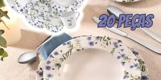 Aparelho de Jantar e Chá 20 Peças Tramontina – Porcelana Branco Redondo Ana Alice