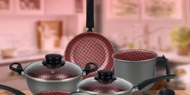 Conjunto Panelas Elegan Prime 8 Peças Grafite com Rosa – Dona Chefa